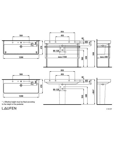 Раковина Laufen Pro S 120 8.1496.5.000.104.1 Белая
