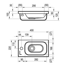 Раковина Ravak Chrome 40 L XJGL1100000 Белая