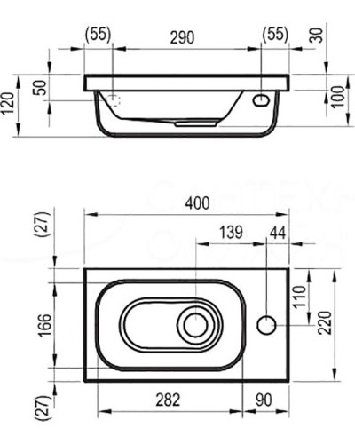 Раковина Ravak Chrome 40 R XJGP1100000 Белая