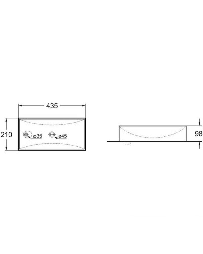 Раковина SantiLine 43 L SL-2009LMB Черная матовая