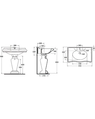 Раковина Migliore Impero 90 20789 Белая