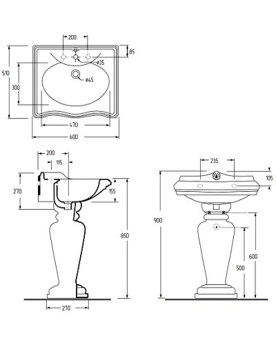 Раковина Migliore Impero 60 20788 Белая