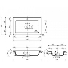 Раковина Эстет Каре Люкс 70 ФР-00006050 Белая