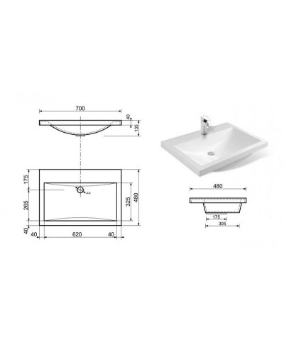 Раковина Эстет Монако 70 ФР-00000792 Белая