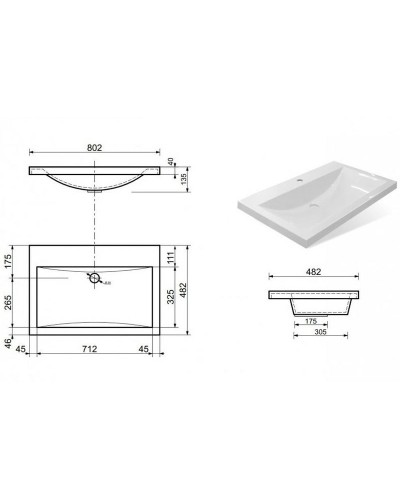 Раковина Эстет Монако 80 ФР-00002611 Белая