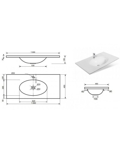 Раковина Эстет Вегас 100 ФР-00000994 Белая