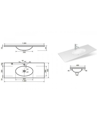 Раковина Эстет Вегас 120 ФР-00000775 Белая