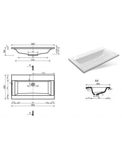 Раковина Эстет Рава 90 ФР-00002613 Белая