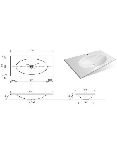 Раковина Эстет Мальта Люкс 100 ФР-00006322 Белая
