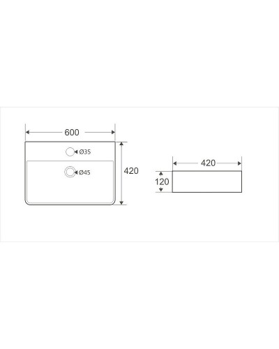 Раковина Koller Pool Kvadro 60 KR-0600M-WB Белая