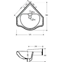 Раковина Migliore Bella 57 20608 угловая Белая