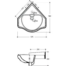 Раковина Migliore Bella 57 20608 угловая Белая
