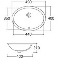Раковина Bronze de Luxe 50 1707 Белая