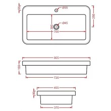 Раковина Artceram Fuori 80 TFL035 01 00 Белая