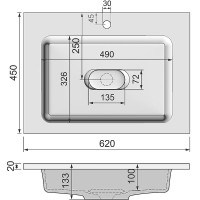 Раковина Jorno Modul 65 Mol.08.65/W Белая
