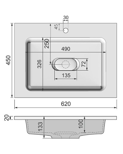 Раковина Jorno Modul 65 Mol.08.65/W Белая