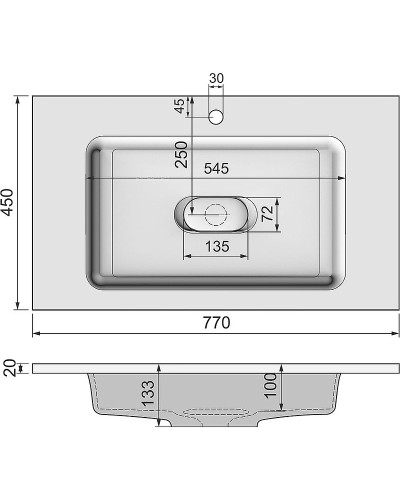 Раковина Jorno Modul 80 Mol.08.80/W Белая