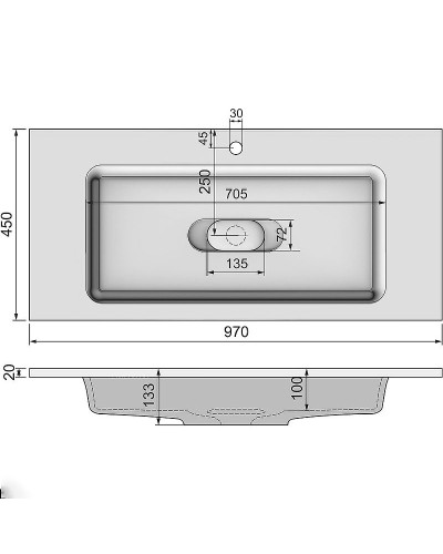 Раковина Jorno Modul 100 Mol.08.100/W Белая