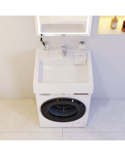 Раковина AM.PM X-Joy 60 M85AWCC0602WG над стиральной машиной Белая