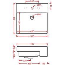 Раковина Artceram Quadro 50 QUL004 01 00 Белая