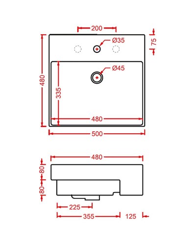 Раковина Artceram Quadro 50 QUL004 01 00 Белая