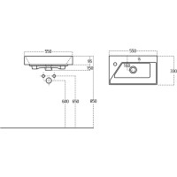 Раковина Dreja Slim Synergy 55 17055-KL Белая