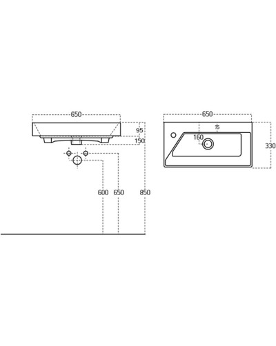 Раковина Dreja Slim Synergy 65 17065-KL Белая