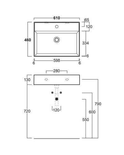 Раковина Simas Agile 61 AG61 bix1 Белая