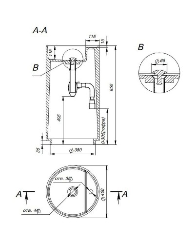 Раковина напольная 45x45 см Salini S-Sense Armonia Top 01 130114G