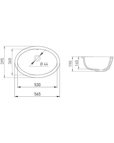 Раковина 54,5x37,5 см Salini S-Sense Marea 12 1101109G