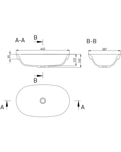 Раковина 64,5x38,7 см Salini S-Stone Marea 01 1802201M