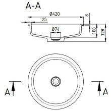 Раковина 42x42 см Salini S-Stone Marea 04 1802204M
