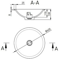 Раковина 42x42 см Salini S-Stone Marea 05 1802205M