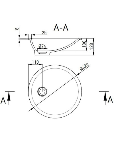 Раковина 42x42 см Salini S-Stone Marea 08 1802208M