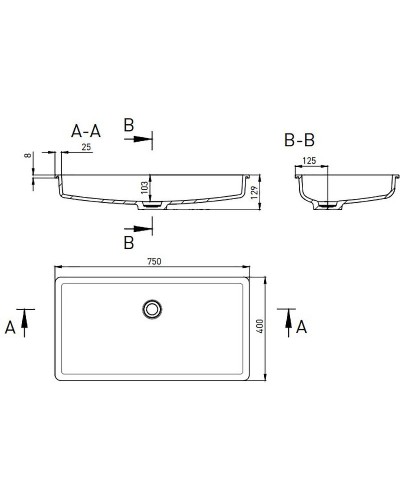 Раковина 74,7x40 см Salini S-Stone Marea 10 1802210M