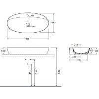 Раковина Azzurra Elegance Circle 90 ELLA090440CMBI/(ECI90M bi)x1 Белая