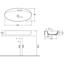 Раковина Azzurra Elegance Circle 90 ELLA090440CMBI/(ECI90M bi)x1 Белая