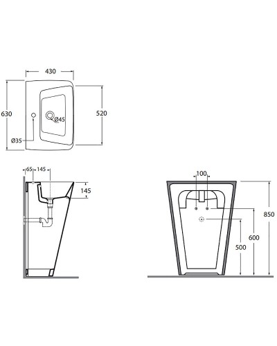 Раковина Azzurra Hera 63 HELF06343T0MBIx1 Белая