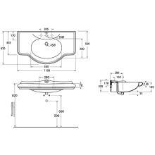Раковина Azzurra Jubilaeum 110 JULP1106200MBI (JUB200/110 bi))x1 Белая