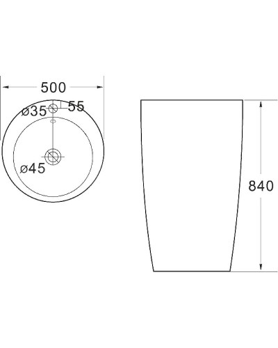 Раковина SantiLine 50 SL-4004C Декоративная