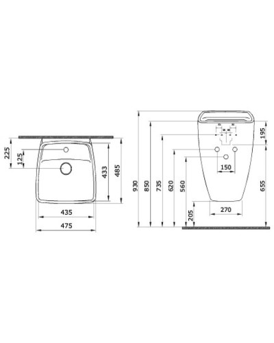 Раковина Bocchi Firenze 48 1082-005-0126 Черная глянцевая