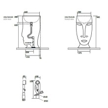 Раковина Kerasan Artwork Moloco 45 474060 Белая Античное золото