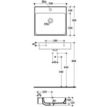 Раковина Kerasan Cento 50 353001x1 Белая