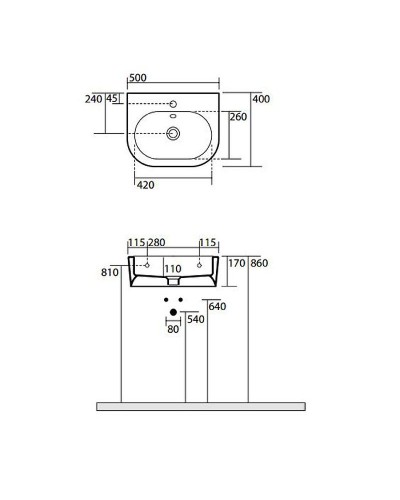 Раковина Kerasan Flo 50 314101x1 Белая