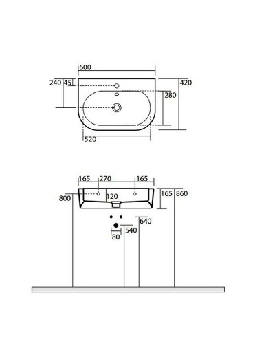 Раковина Kerasan Flo 60 314201x1 Белая