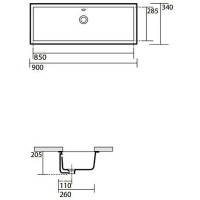 Раковина Kerasan Slim 90 023001 Белая
