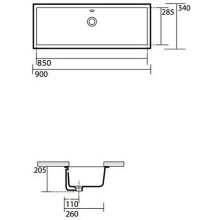 Раковина Kerasan Slim 90 023001 Белая