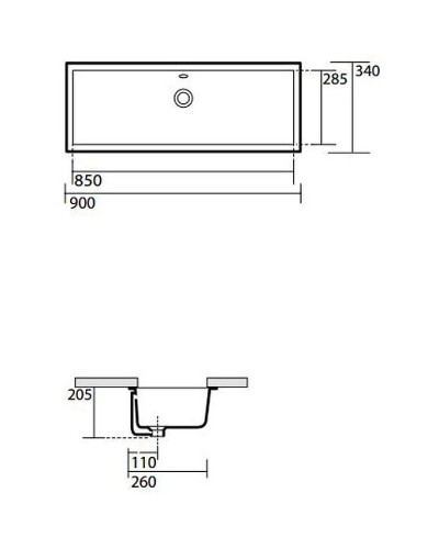 Раковина Kerasan Slim 90 023001 Белая