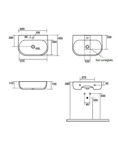 Раковина Kerasan Nolita 60 534131x1 Черная матовая