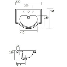 Раковина Kerasan Retro 62 103001x3 Белая